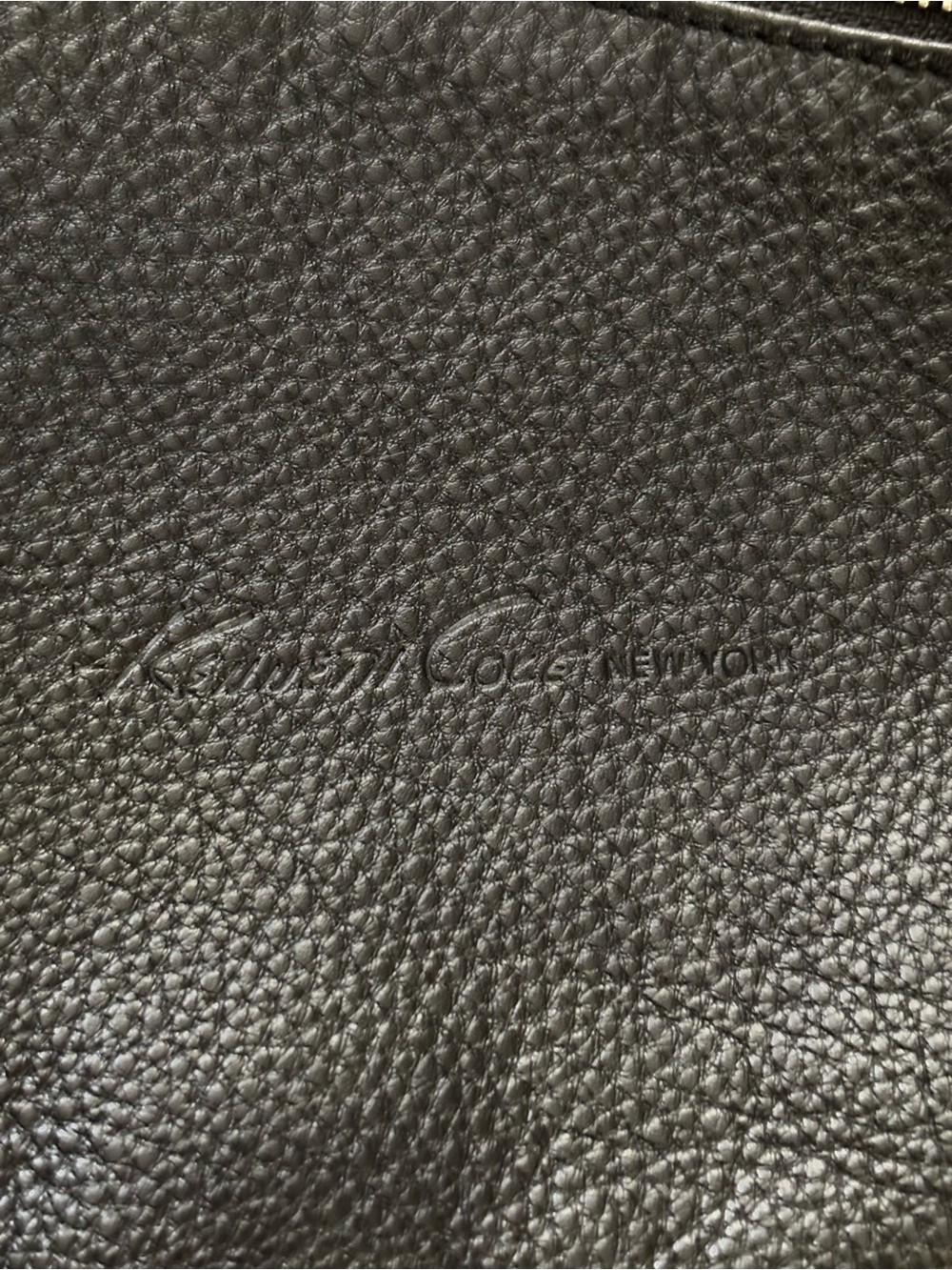 Kenneth Cole NY Vintage Black Pebbled Leather Asymmetric Hobo Bag Slouchy Y2K - Picture 4 of 10